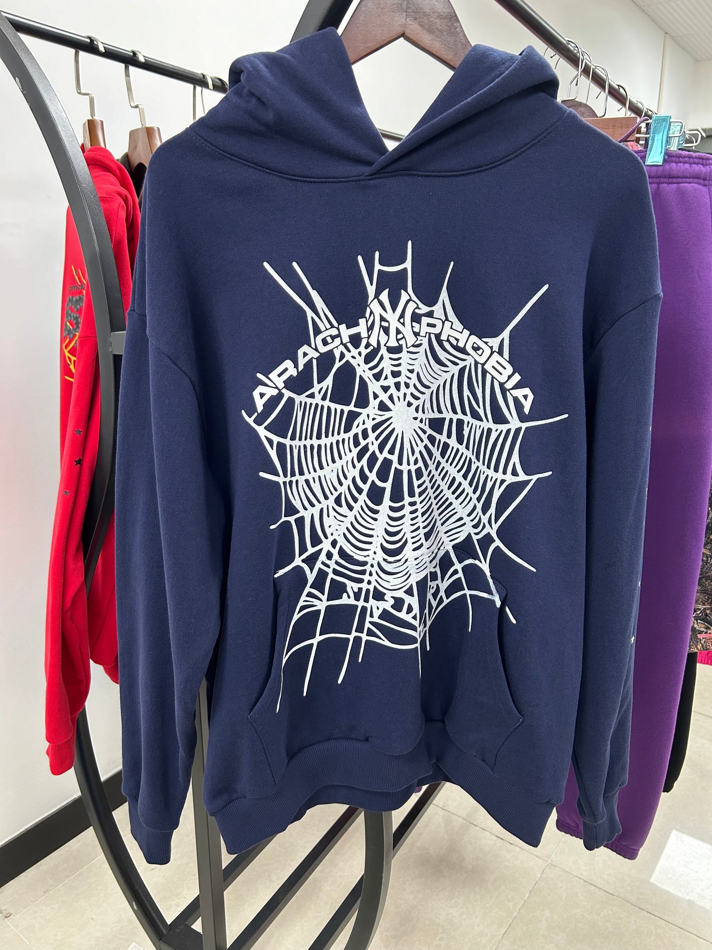 Sp5der Arach NY Phobia Hoodie Navy