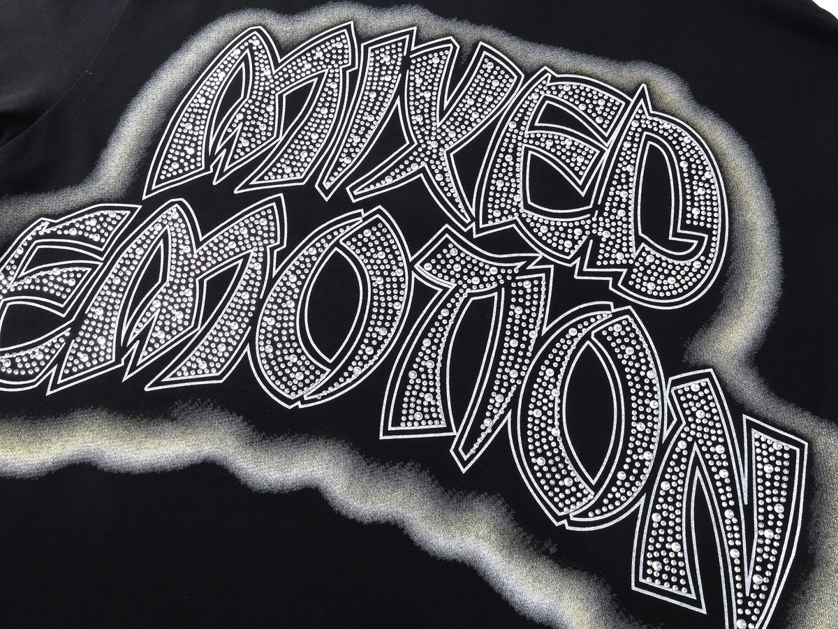 Mixed Emotion Rhinestone Seaside Tee Black