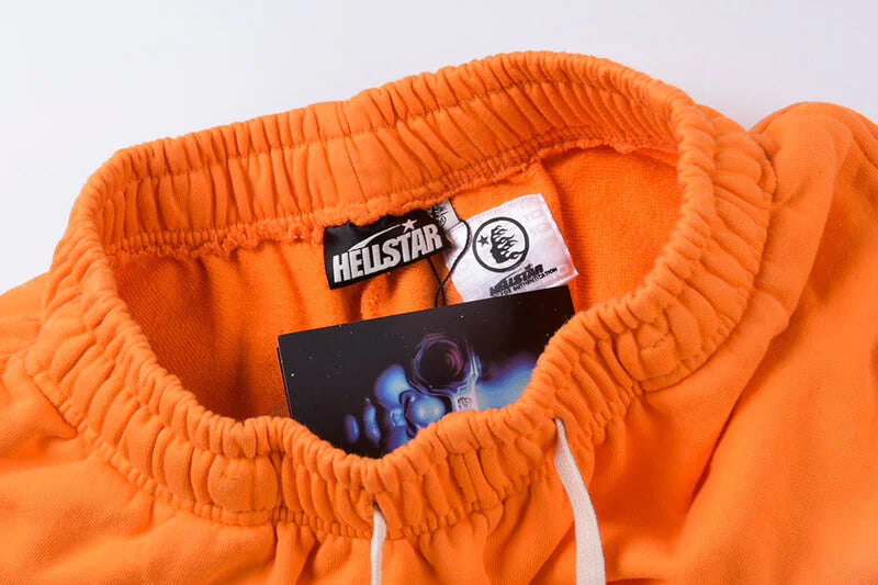 Hellstar Fire Orange Closed Elastic Bottom Sweatpants