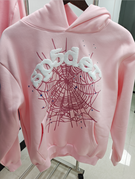 Sp5der OG Web Hoodie Pink