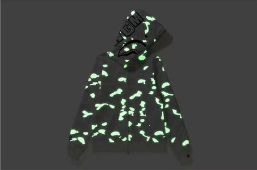 BAPE City Camo Shark Full Zip Hoodie White