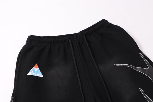Hellstar Graphic Print Washed Black Sweatpants
