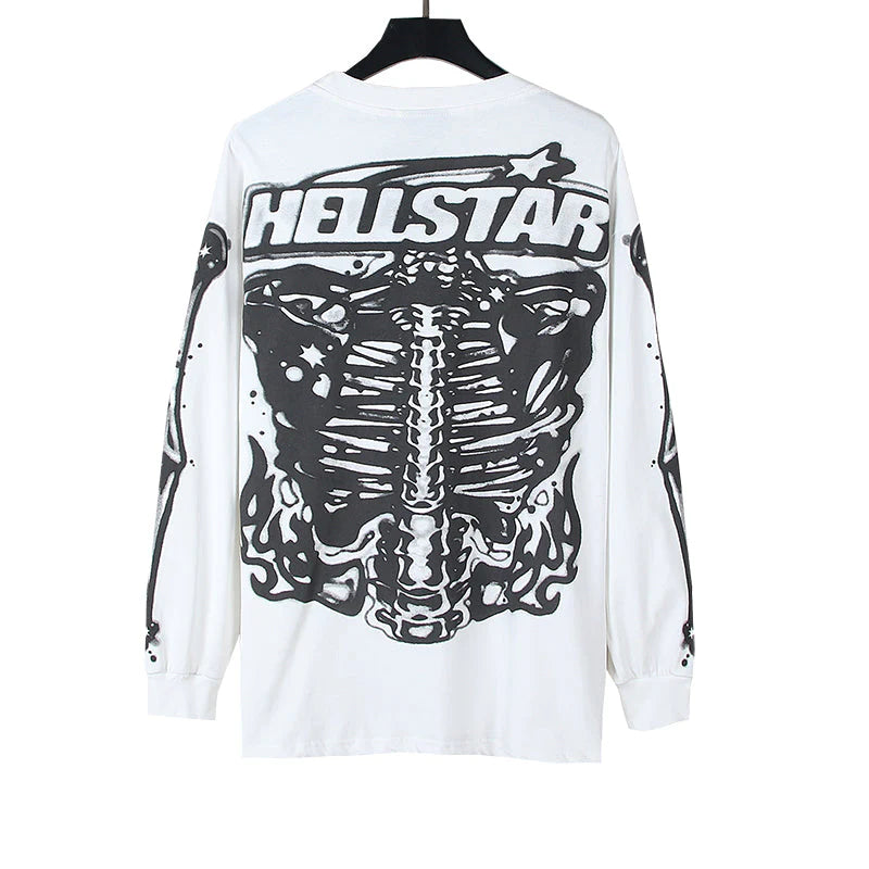 HELLSTAR Airbrushed Bones Graphic Long Sleeve Tee