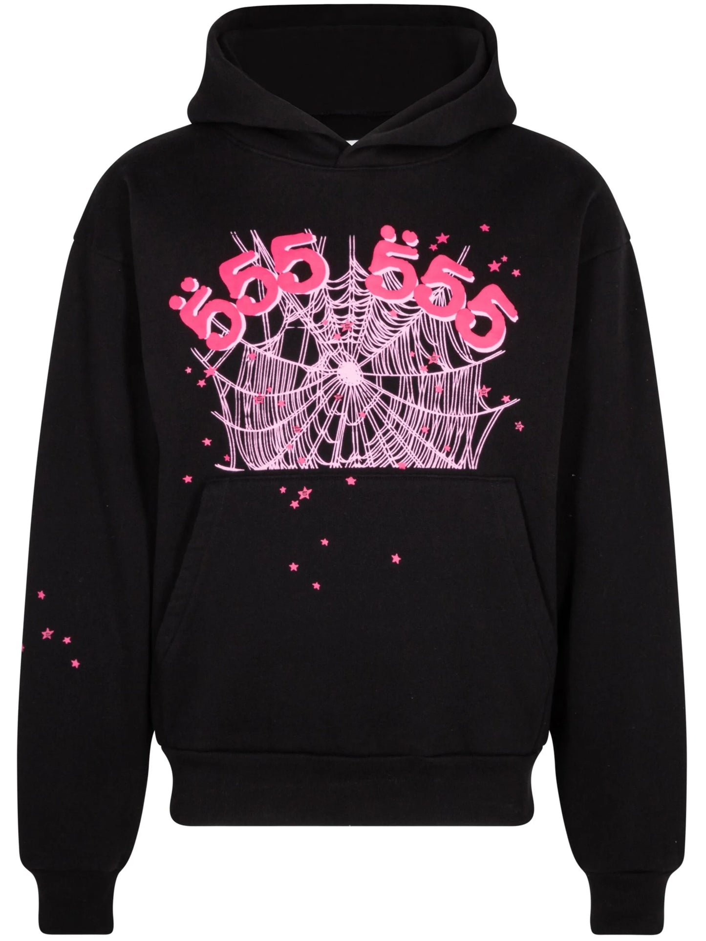 Sp5der Angel Number 555 Hoodie – Black Oversized Streetwear Pullover