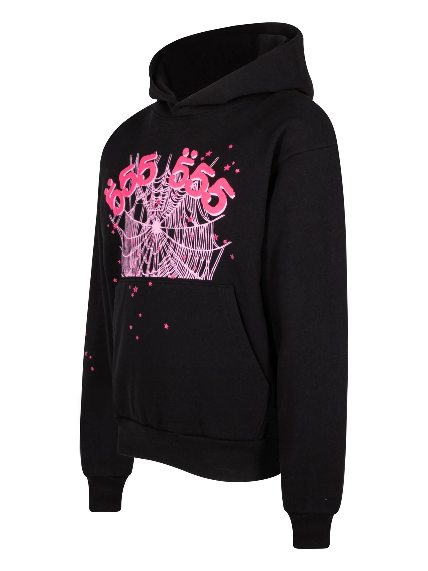 Sp5der Angel Number 555 Hoodie – Black Oversized Streetwear Pullover