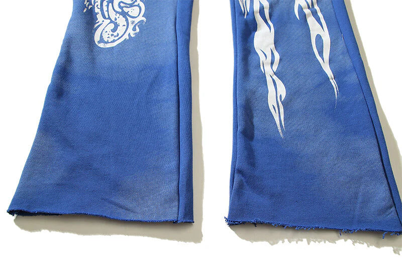 Hellstar Retro Mud Print Distressed Blue