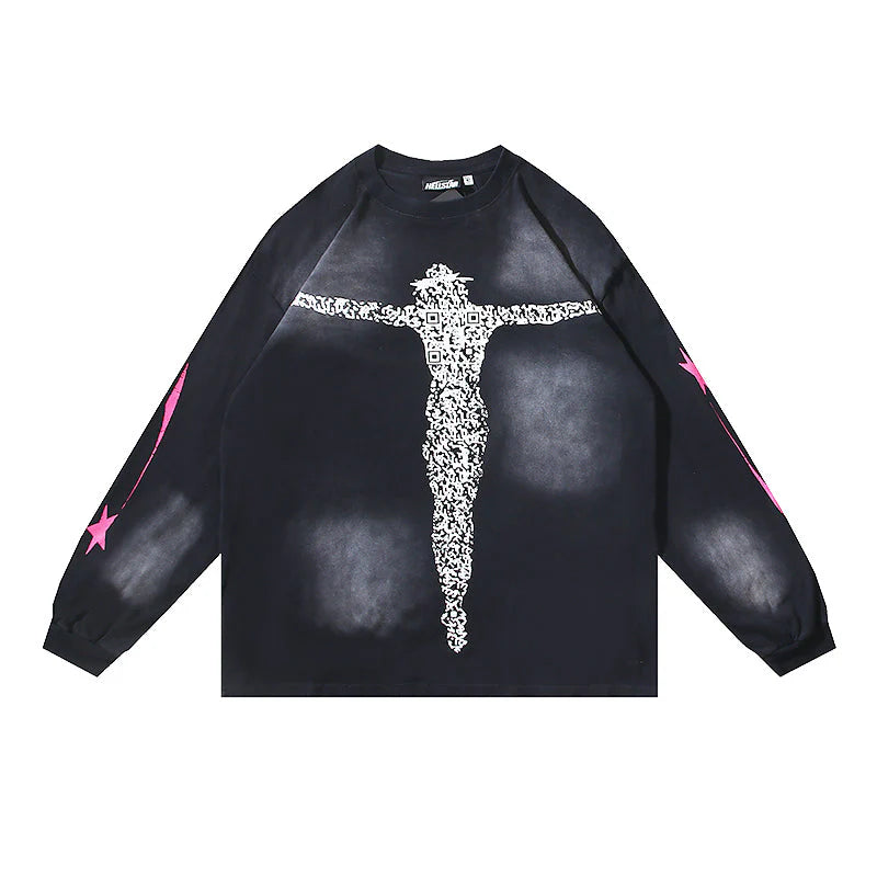 HELLSTAR 23:43 Vintage Black Long Sleeve Tee