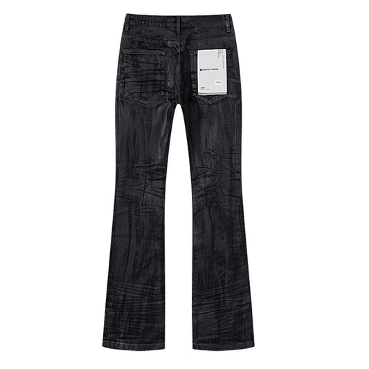 Purple Brand P004 Flare Pressed Coated Jeans Black