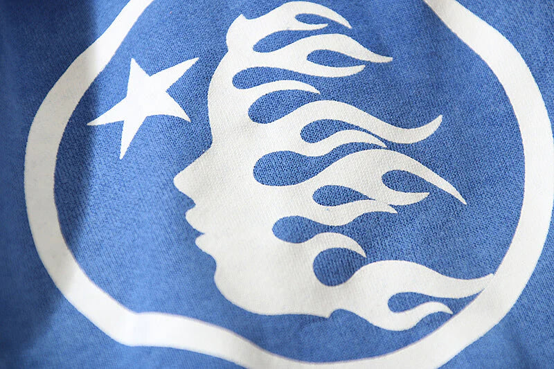 Hellstar Retro Mud Print Distressed Blue