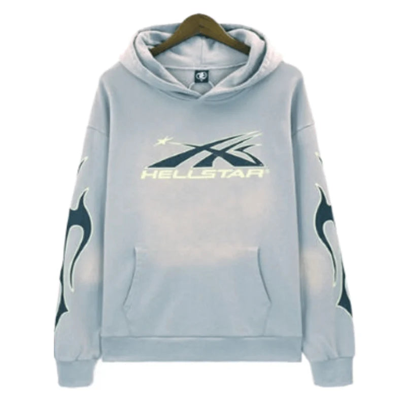 Hellstar Studios Washed Old Vintage Hoodie Grey