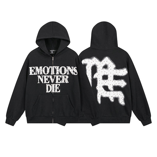 Mixed Emotion "Emotions Never Die" Rhinestone Hoodie