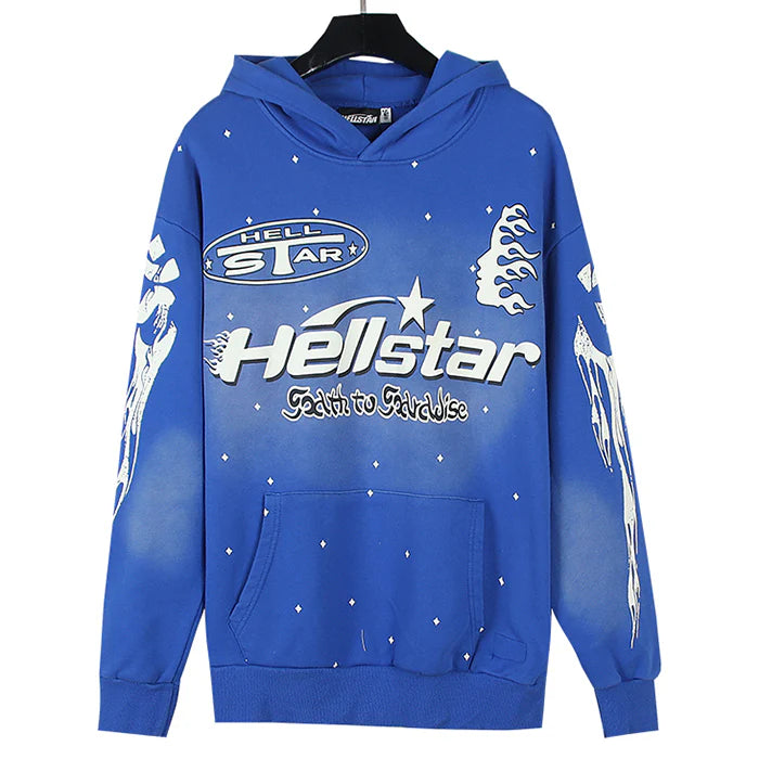 Hellstar Racer Vintage Blue Hoodie
