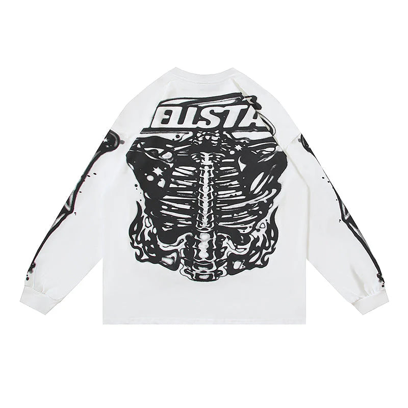 HELLSTAR Airbrushed Bones Graphic Long Sleeve Tee