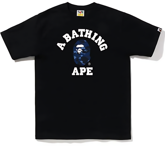 A Bathing Ape Color Camo College Tee Blue Camo