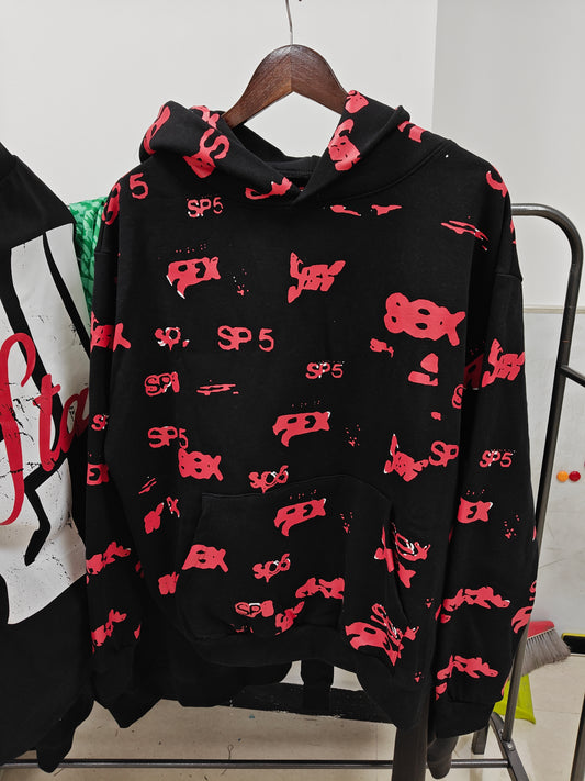 Sp5der Sex AOP Hoodie 'Black'