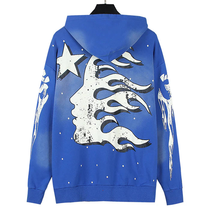 Hellstar Racer Vintage Blue Hoodie