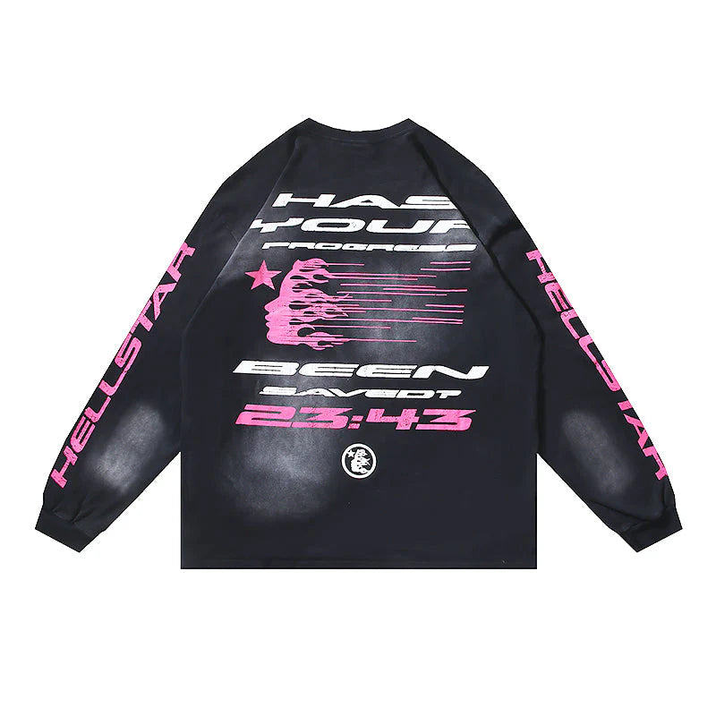 HELLSTAR 23:43 Vintage Black Long Sleeve Tee
