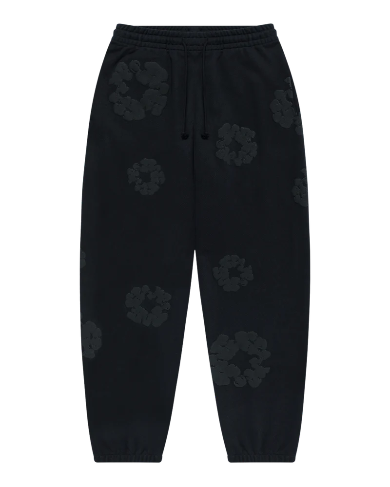 Denim Tears Cotton Wreath Sweatpants Black Monochrome
