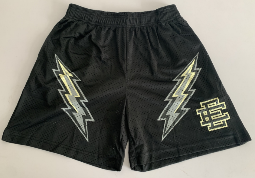 Eric Emanuel EE Black Mesh Basketball Shorts – Stylish Graphic Camo Men’s Shorts | EE Baggy Sports Shorts