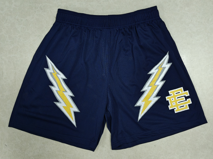 Eric Emanuel EE Mesh Shorts – Athletic Dark Blue Baggy Shorts for Men with Accents