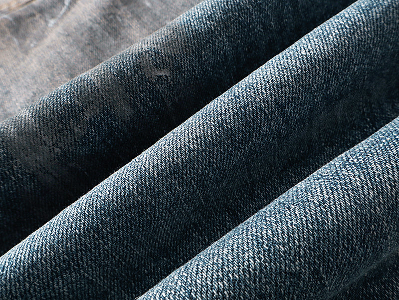 Purple Brand Mud Stain Patchwork Flare Jeans Indigo