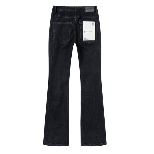 Purple Brand Rhinestone Cross Flare Jeans Black