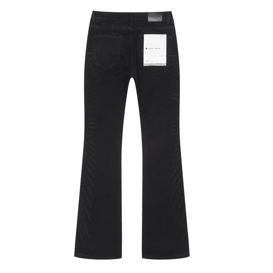 Purple Brand Striped Flared Jeans Black