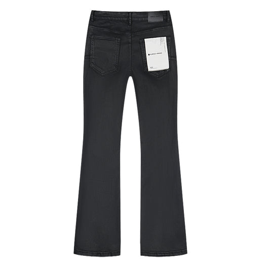 Purple Brand Coated Flared Jeans Black