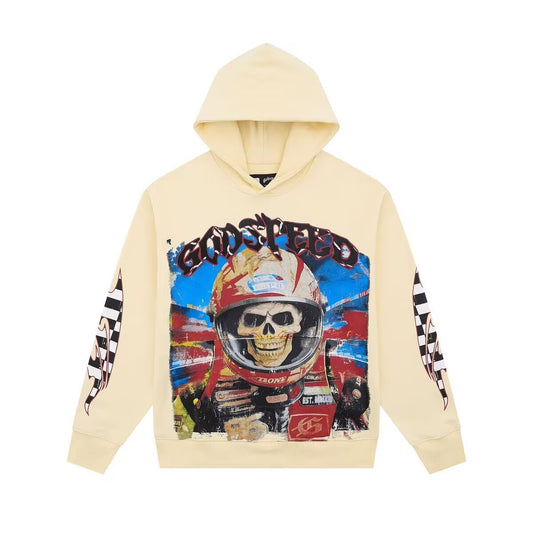 Godspeed Balaclava Skull Hoodie – Black | Unisex Y2K Oversized Fleece Hoodie