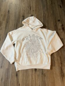 Sp5der OG Rhinestone Logo Hoodie White