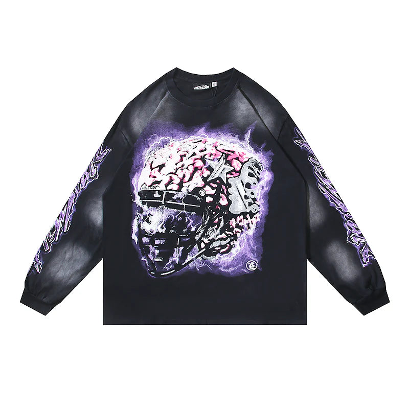HELLSTAR Power By The Star Vintage Black Long Sleeve Tee