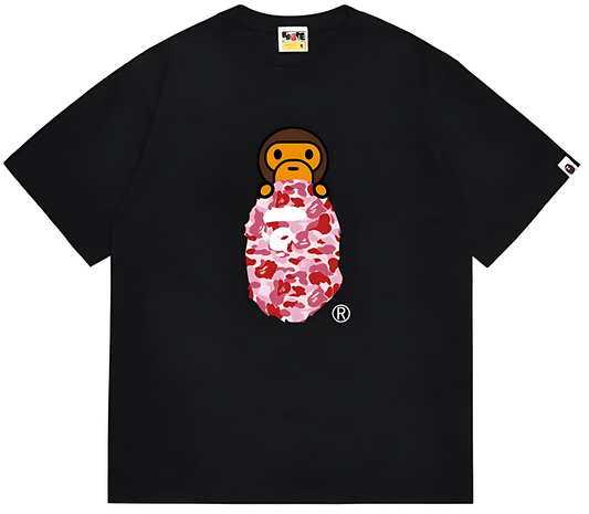 BAPE Baby Milo Pink Camo Ape Head Tee