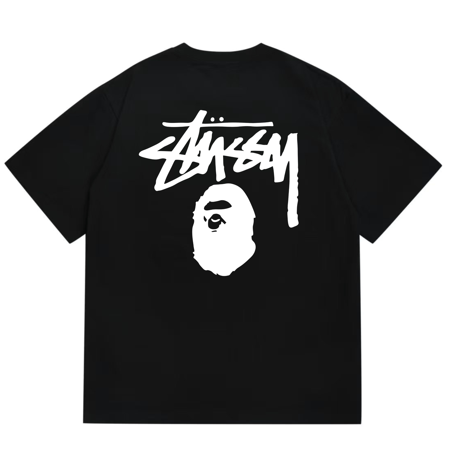 Stussy x BAPE Ape Head Logo Tee Black