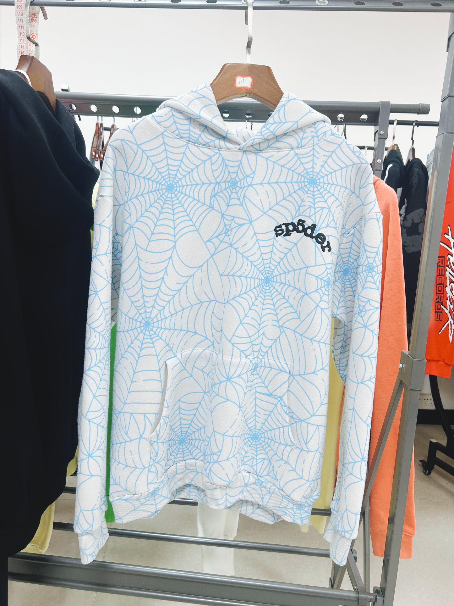 Sp5der AOP Web Hoodie Heather Grey