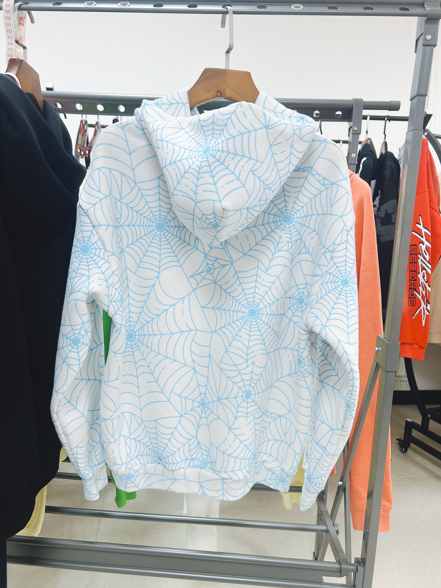 Sp5der AOP Web Hoodie Heather Grey
