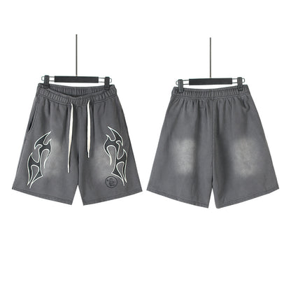 Hellstar Yoga Flame Outline Sweat Shorts