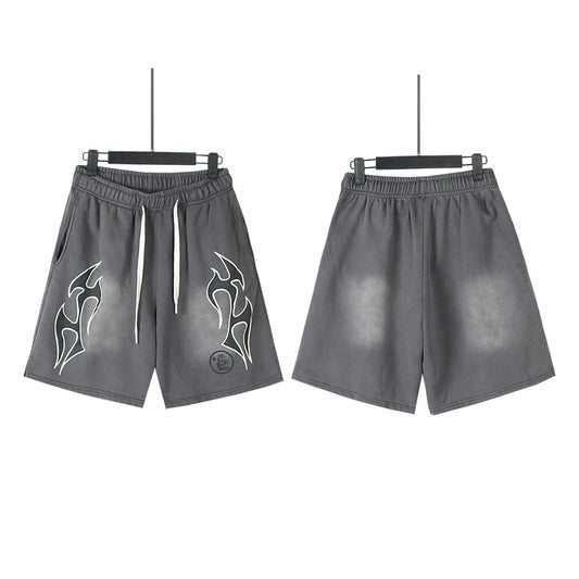 Hellstar Yoga Flame Outline Sweat Shorts