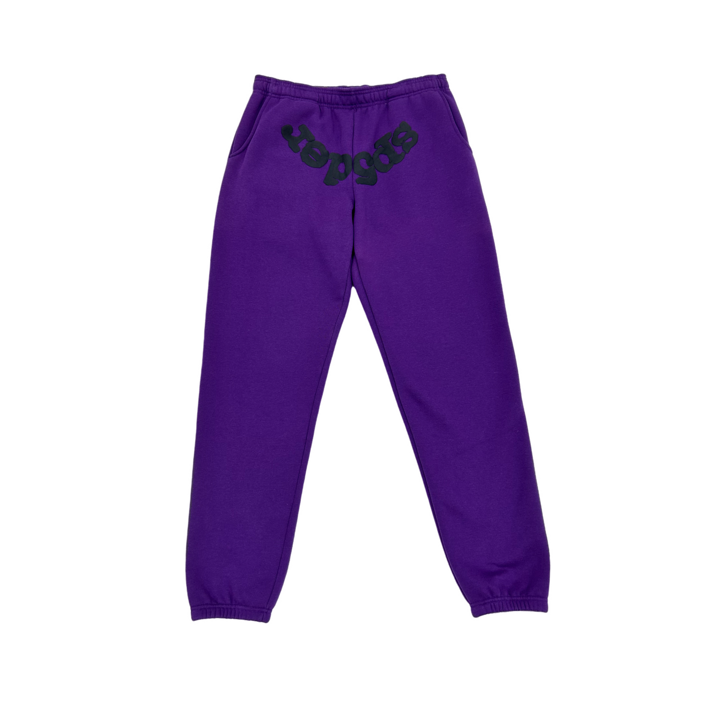 Sp5der Black Logo Sweatpants Purple