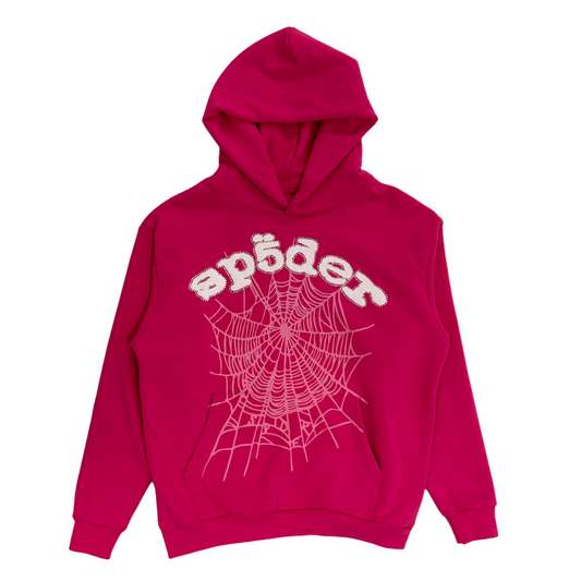 Sp5der Web Hoodie Rose Red