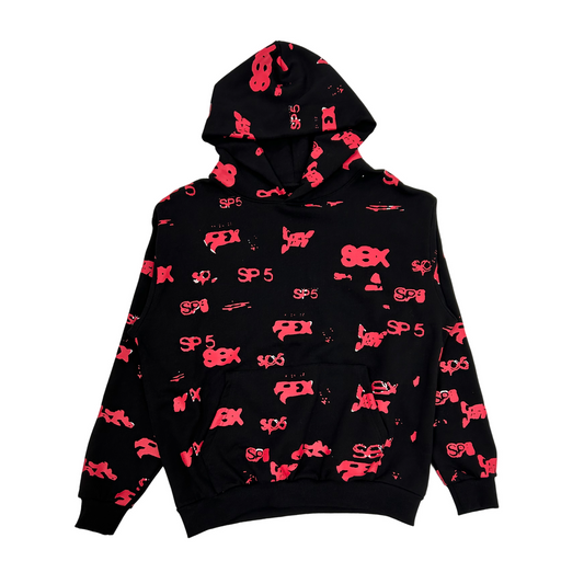 Sp5der S8X Logo Hoodie Black