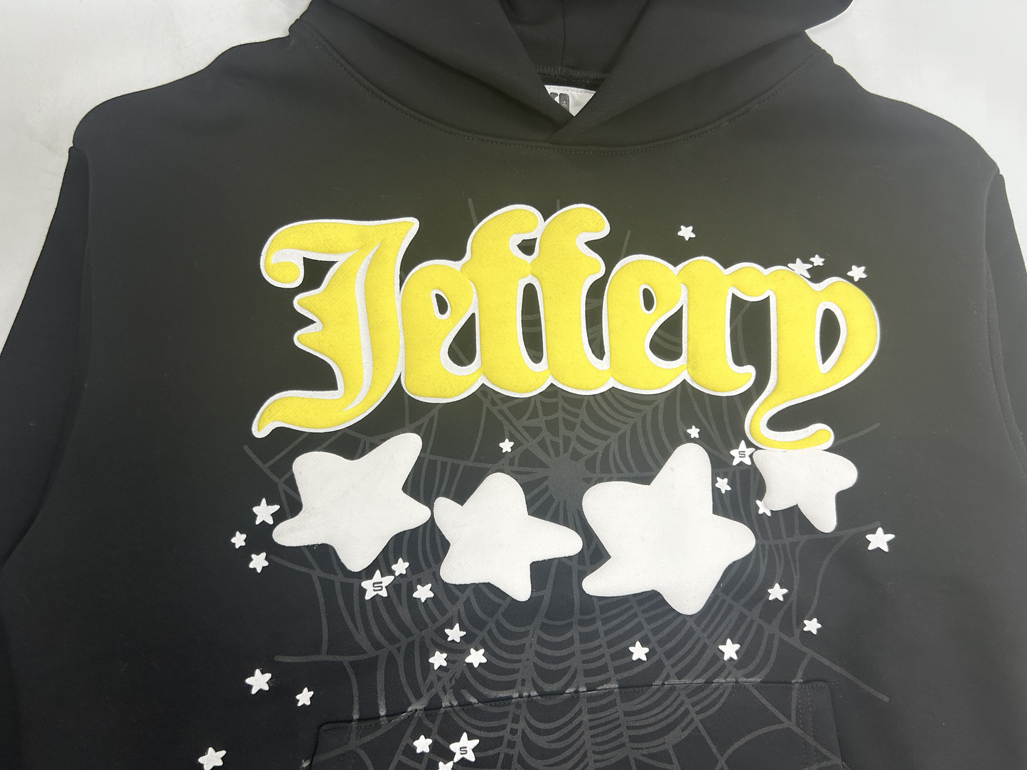 Sp5der Jeffery Hoodie Black | Unisex Y2K Oversized Graphic Sweatshirt, Soft-Fleece Pullover