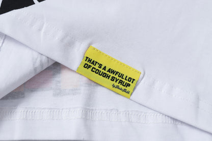 That's A Awful Lot Of Cough Syrup Brick Wall Cartoon White T-Shirt