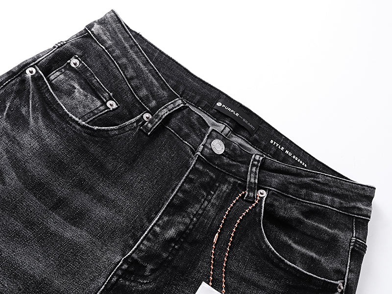 Purple Brand Wave Stitching Flare Jeans Black