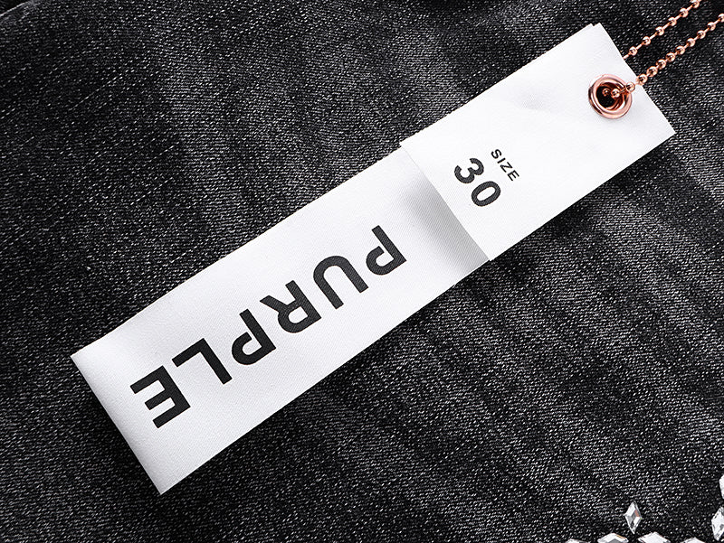 Purple Brand Wave Stitching Flare Jeans Black