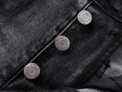 Purple Brand Wave Stitching Flare Jeans Black