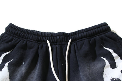 Hellstar Shard Flame Spray Fade Sweat Shorts