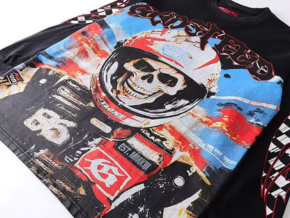 Godspeed Racing Skeleton Black L/S Tee – Black | Unisex Y2K Oversized Cotton Tee