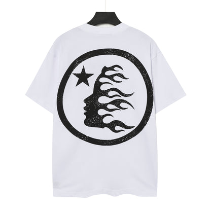 Hellstar Graphic Logo Rhinestone Vintage White T-Shirt