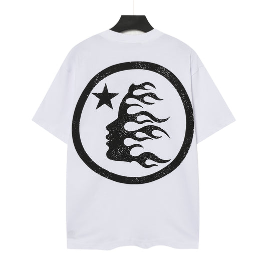 Hellstar Graphic Logo Rhinestone Vintage White T-Shirt