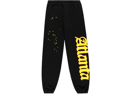 Sp5der Atlanta Sweatpant Black | Unisex Y2K Oversized Joggers, Fleece Track Pants